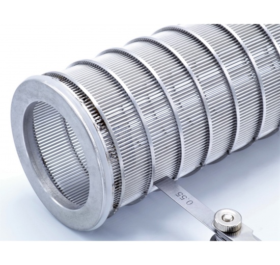 detail of the inner filtration slotted sieve 0,55 mm, for tubular filter DN65