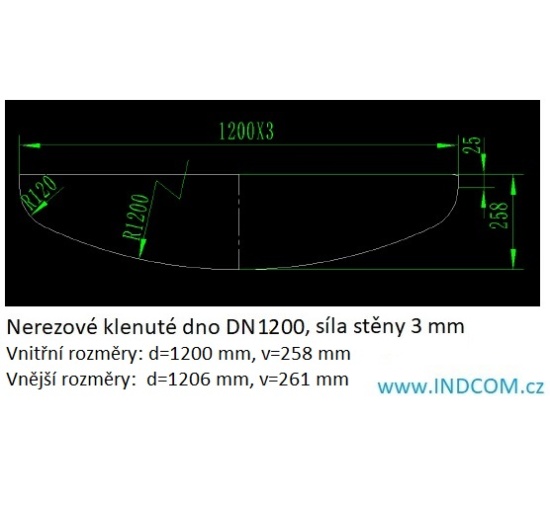 Stainless Steel Dished Bottom THB 1200*3