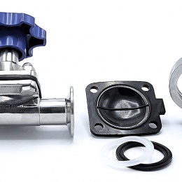 Diaphragm valve, clamp C-C | DN25