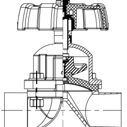 Diaphragm valve, clamp C-C | DN50