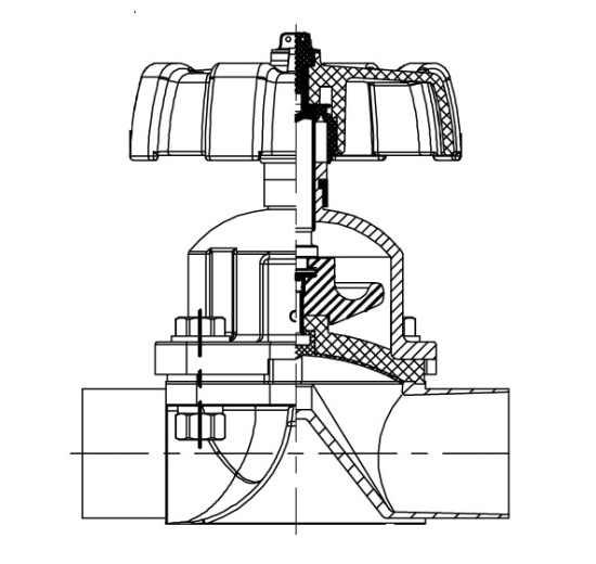 Diaphragm valve, clamp C-C | DN50