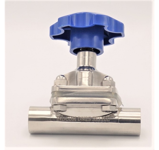 Diaphragm valve, welded S-S, Silikone DN25