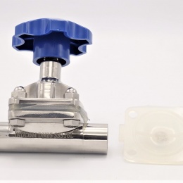 Diaphragm valve, welded S-S, Silikone