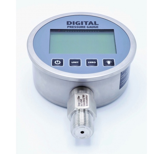 Digital pressure gauge with bottom (radial) connection, dial 100mm | -1/ 25 bar (1/2")