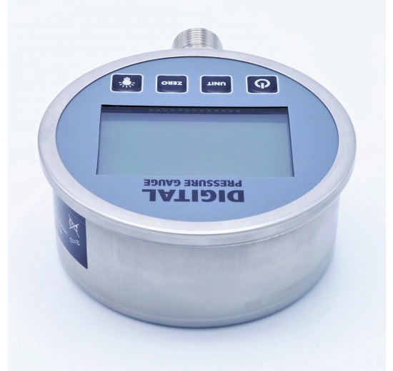 Digital pressure gauge with bottom (radial) connection, dial 100mm | -1/ 25 bar (1/2")