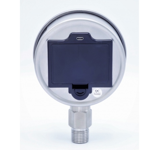 Digital pressure gauge with bottom (radial) connection, dial 100mm, measurement range -1 to 25bar