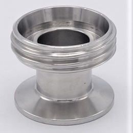 DIN to tri CLAMP adapter, stainless steel