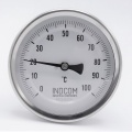 All-stainless steel bimetal thermometer with immersion shaft, threaded - angle connection