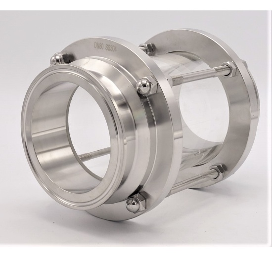 Straight sight glass, clamp C-C DN80 (clamp collar 106mm)