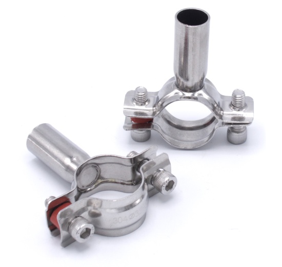 Pipe Clamp without Rubber, two screws, stainless steel DIN 1.4301_ 32-34 mm