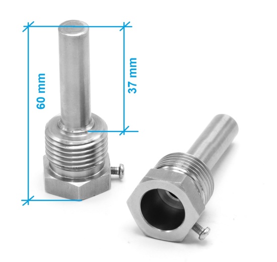 Stainless steel thermometer well 40 mm (1/2")