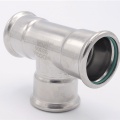 T Piece, Press Fittings, F/F/F 35 mm, stainless steel