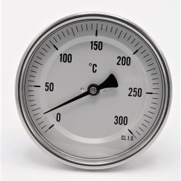 All-stainless steel bimetal thermometer with immersion shaft, threaded | 0-300 ℃ (1/2”) 100 mm