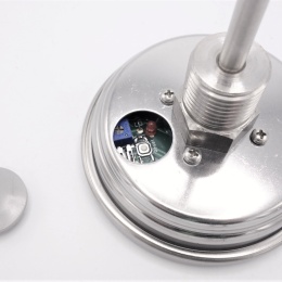 All-stainless steel thermometer, digital, solar