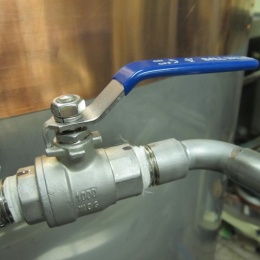 Stainless steel ball valve with full bore, two-piece, threaded