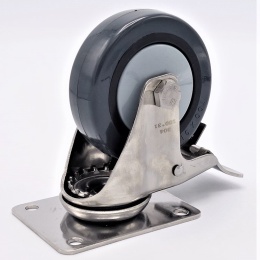 Transport caster with brake