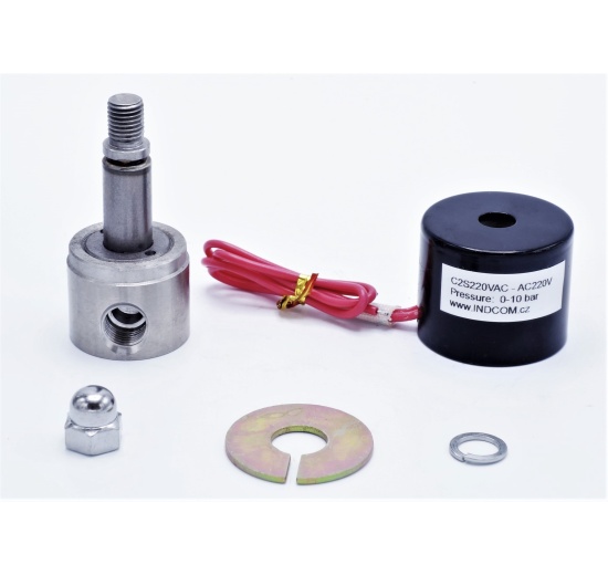 Stainless steel solenoid valve 2/2, G 1/4" AC220V, NC