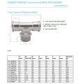 T Piece, Press Fittings F/M (external thread) /F
