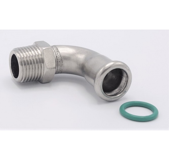 Elbow 90°, Press Fittings, F/external thread 15 mm_1/2"