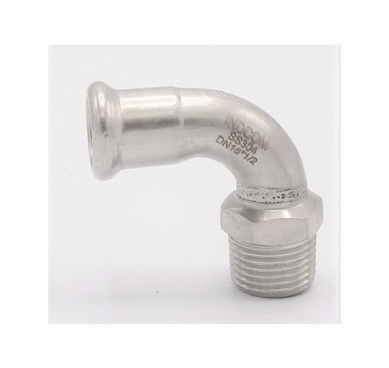 Elbow 90°, Press Fittings, F/external thread 15 mm_1/2"