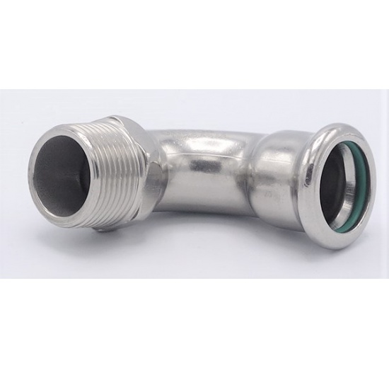 Elbow 90°, Press Fittings, F/external thread 22 mm_3/4" stainless steel