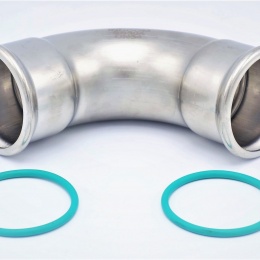 Elbow 90°, Press Fittings, F/F 54 mm, with O-rings FKM