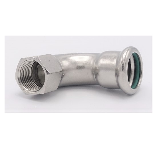 Elbow 90°,Press Fittings, F/internal thread 22 mm_1/2" stainless steel