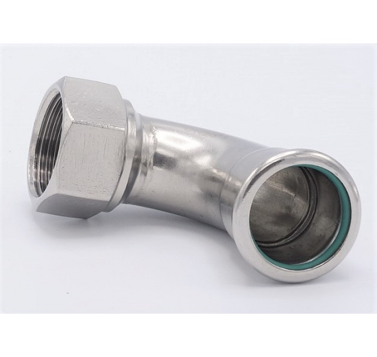 Elbow 90°, Press Fittings, F/internal thread 28 mm_1" stainless steel