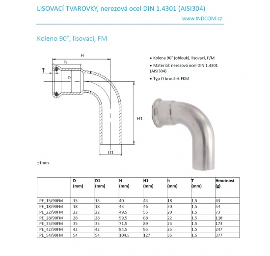Elbow 90°, Press Fittings, F/M
