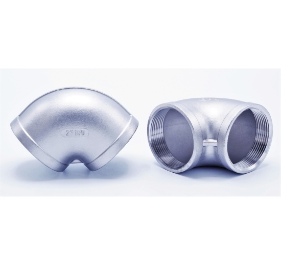 Elbow threaded / type 301_ 90°  2", stainless steel