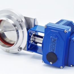 electric servomotor with stainless steel direct damper DN100