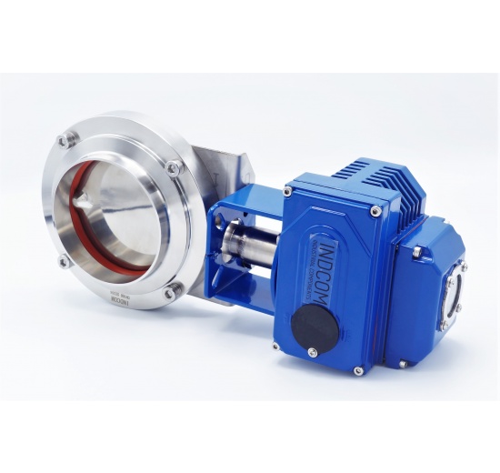 electric servomotor with stainless steel direct damper DN100