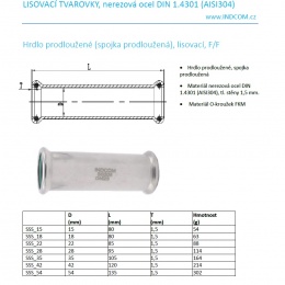 Extended Coupling Press Fittings, Stainless Steel, F/F
