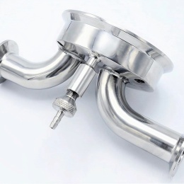 detail of stainless steel filtration housing