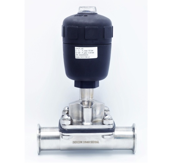 Pneumatically Operated Diaphragm Valve, CLAMP Connection DN40