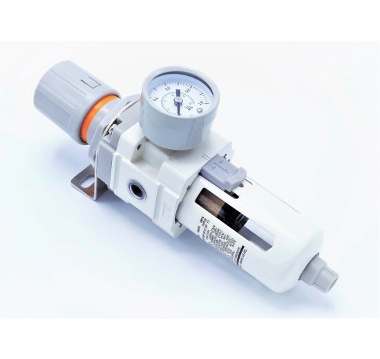 Filter with pressure reducing valve and a protective basket