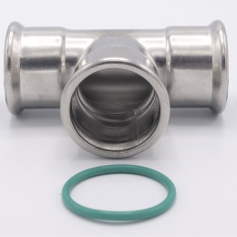 T Piece, Press Fittings, F/F/F 35 mm, stainless steel