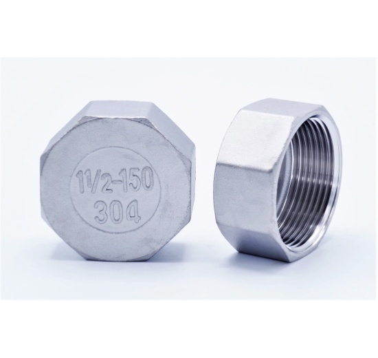 Stainless steel threaded end cap with hexagon 6/4"