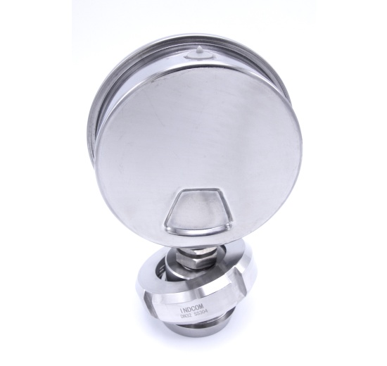 Stainless steel manometer with separating membrane, union DIN 11851, dial 100 mm, Nut DN40 | 0-6 bar