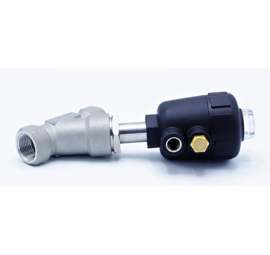 Pneumatically-operated Valves, Angle Seat - 45° G-thread 3/4"