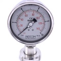 Stainless steel manometer with separating membrane DIN 11851, dial 100 mm, nut DN25 | 0-4 bar