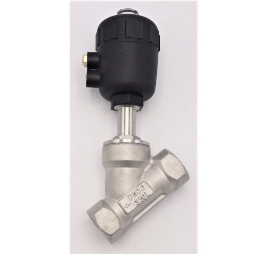 Pneumatically-operated Valves, Angle Seat - 45° G-thread 1 1/4"