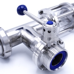 potrubní díl s průhledítkem_potravinářské šroubení DIN11851