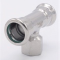 T-kus, lisovací F/F(závit vnitřní)/F 22_1/2"_22, nerezová ocel