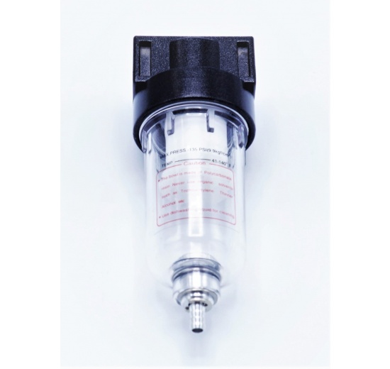 Filter for compressed air distribution, connection G 1/4 ", max. 10 bar.