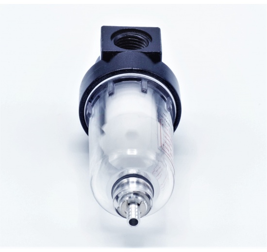 Filter for compressed air distribution, connection G 1/4 ", max. 10 bar.