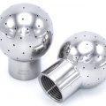 Fixed cleaning ball, threaded, stainless steel, for use in beverage production, for cleaning of tanks, containers