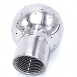 Fixed cleaning ball, threaded, stainless steel, for use in beverage production, for cleaning of tanks, containers