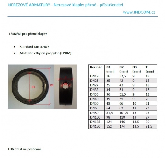 Gasket Ethylene-Propylene (EPDM) For Butterfly Valves CLAMP DN32 | DN32