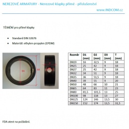 Gasket Ethylene-Propylene (EPDM) For Butterfly Valves | DN125